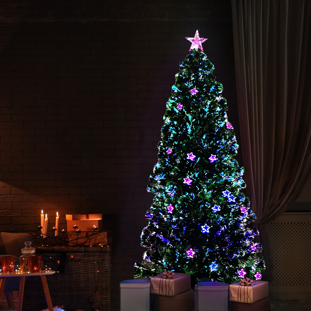 Jingle Jollys Christmas Tree LED Xmas trees with Lights Multi Colour – 6ft