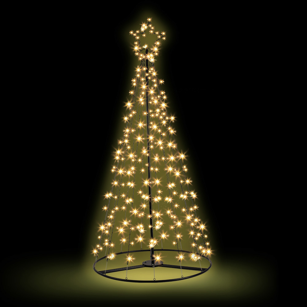 Jingle Jollys Christmas Tree 2.1M 264 LED Xmas Trees Solar Power – Warm White