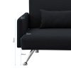 Mia 3-Seater Sofa Bed with Chaise & 3 Pillows by Sarantino – Black