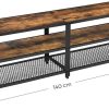 TV Stand for 60-Inch TV with Industrial Style Steel Frame Rustic Brown and Black