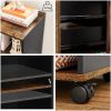 3-Drawer File Cabinet with Open Compartments for A4 Rustic Brown and Black