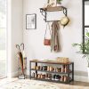 Shoe Rack with 2 Shelves 100 x 30 x 45 cm Rustic Brown and Black