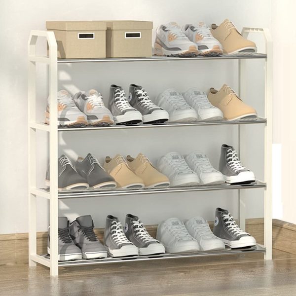 4 tier Shoe Rack Storage Organiser (White)