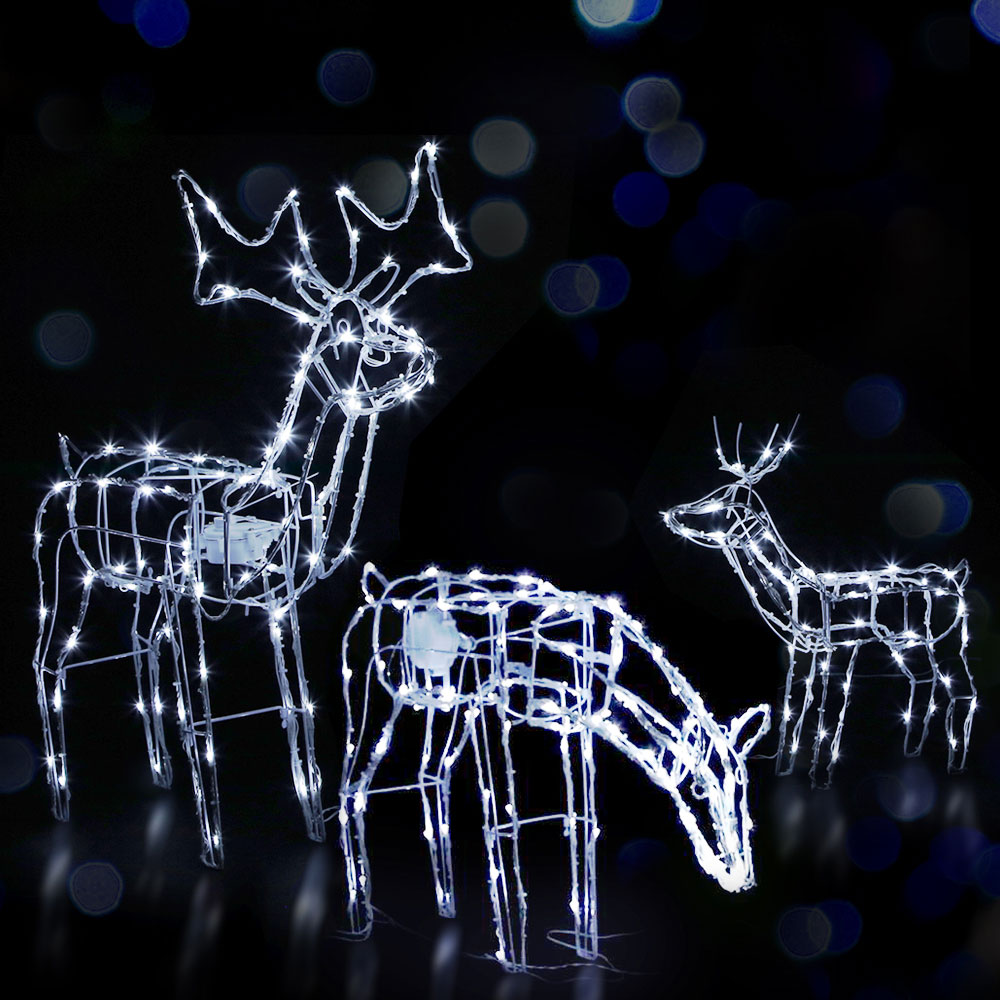 Jingle Jollys Christmas Motif Lights LED Rope Reindeer Waterproof Solar Powered – 3
