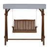 Swing Chair Wooden Garden Bench Canopy Outdoor Furniture – Charcoal, 2 Seater