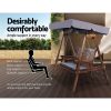 Swing Chair Wooden Garden Bench Canopy Outdoor Furniture – Charcoal, 2 Seater