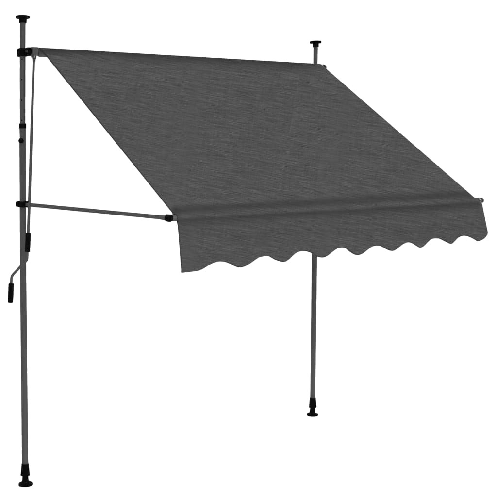 Manual Retractable Awning with LED – Anthracite, 200 cm