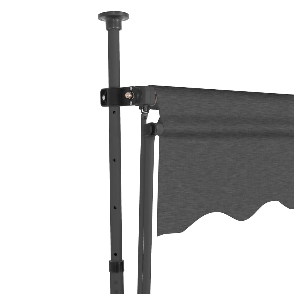 Manual Retractable Awning with LED – Anthracite, 200 cm