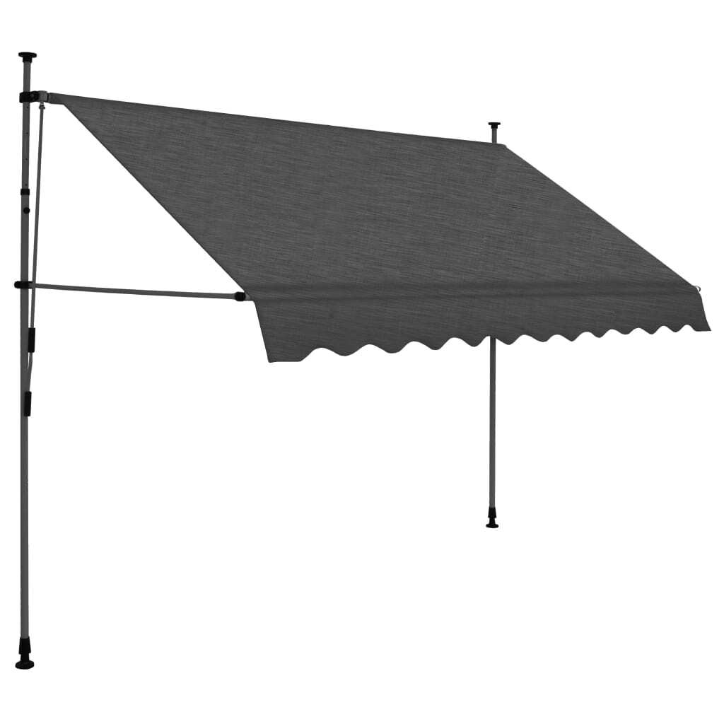 Manual Retractable Awning with LED – Anthracite, 250 cm