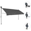 Manual Retractable Awning with LED – Anthracite, 350 cm