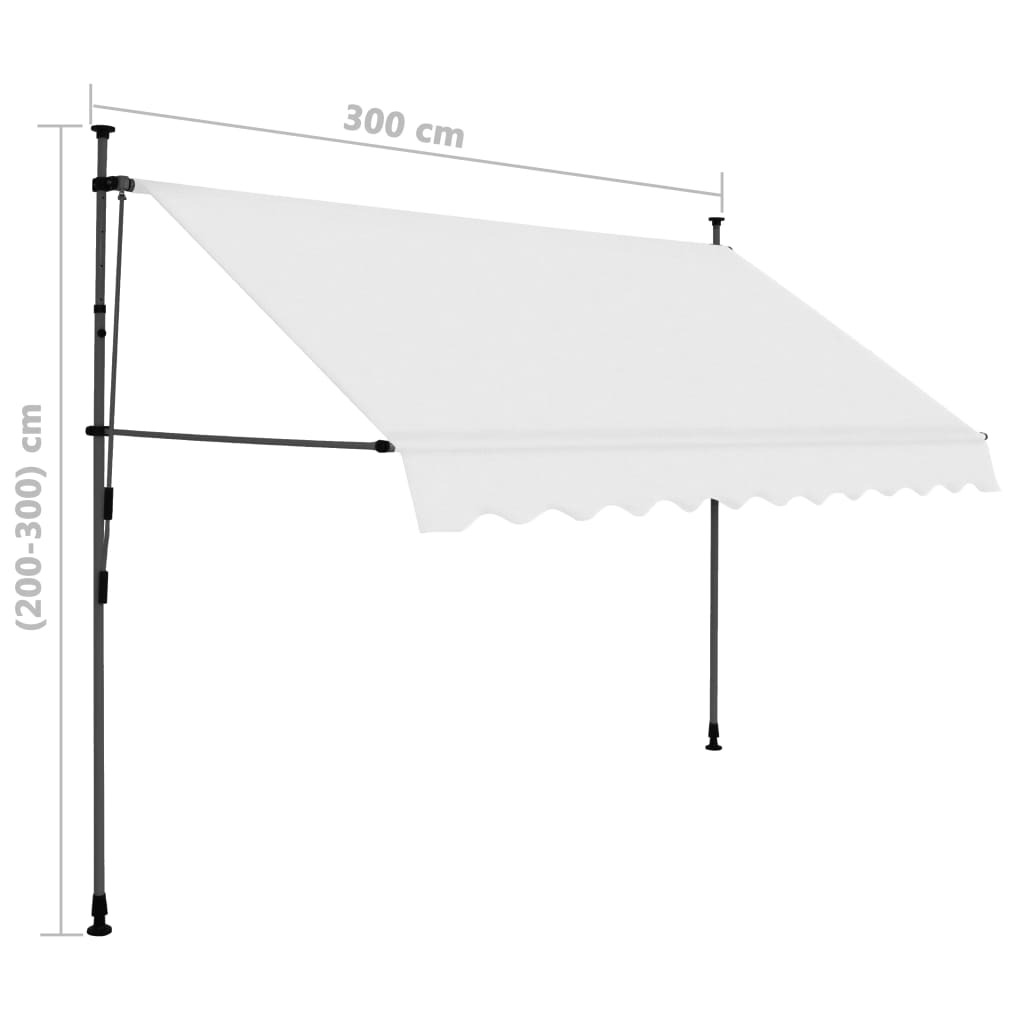 Manual Retractable Awning with LED – Cream, 300 cm