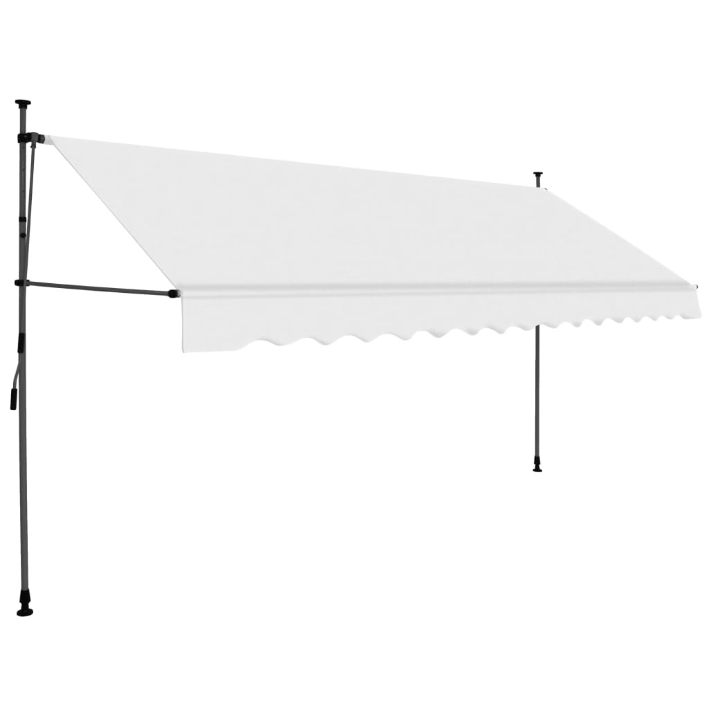 Manual Retractable Awning with LED – Cream, 400 cm