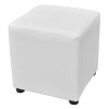3 Piece Storage Bench Footrest Set Artificial Leather White