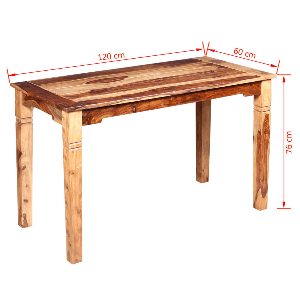 Dining Table Solid Sheesham Wood 120x60x76 cm
