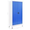Office Cabinet Metal 90x40x180 cm Grey and Blue