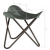 Butterfly Stool Grey Real Leather