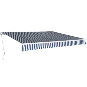 Folding Awning Manual Operated 400 cm – Blue and White