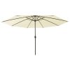 Outdoor Parasol with LED Lights and Metal Pole 400 cm