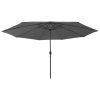 Outdoor Parasol with LED Lights and Metal Pole 400 cm