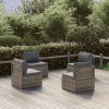 Garden Sofas Grey 57x57x56 cm Poly Rattan