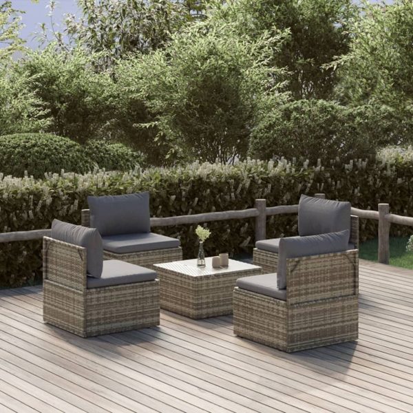 Garden Sofas Grey 57x57x56 cm Poly Rattan