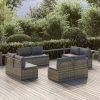 Garden Sofas Grey 57x57x56 cm Poly Rattan