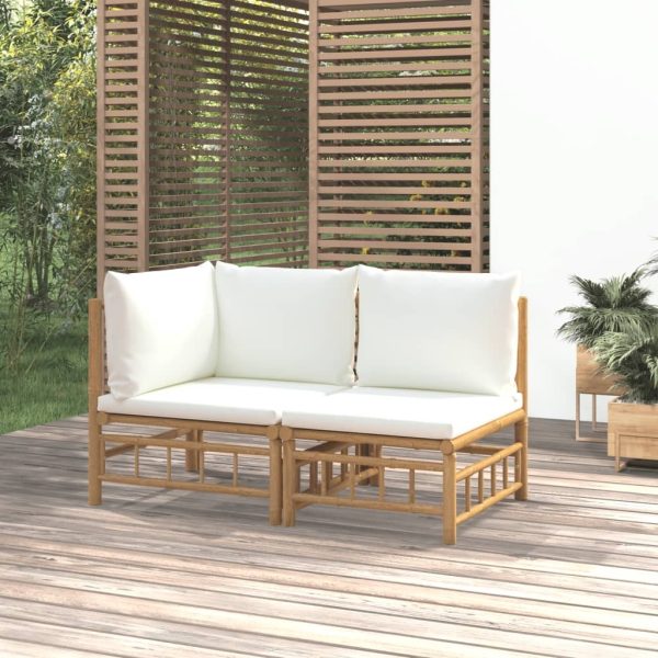 Garden Lounge Set with Cushions Bamboo