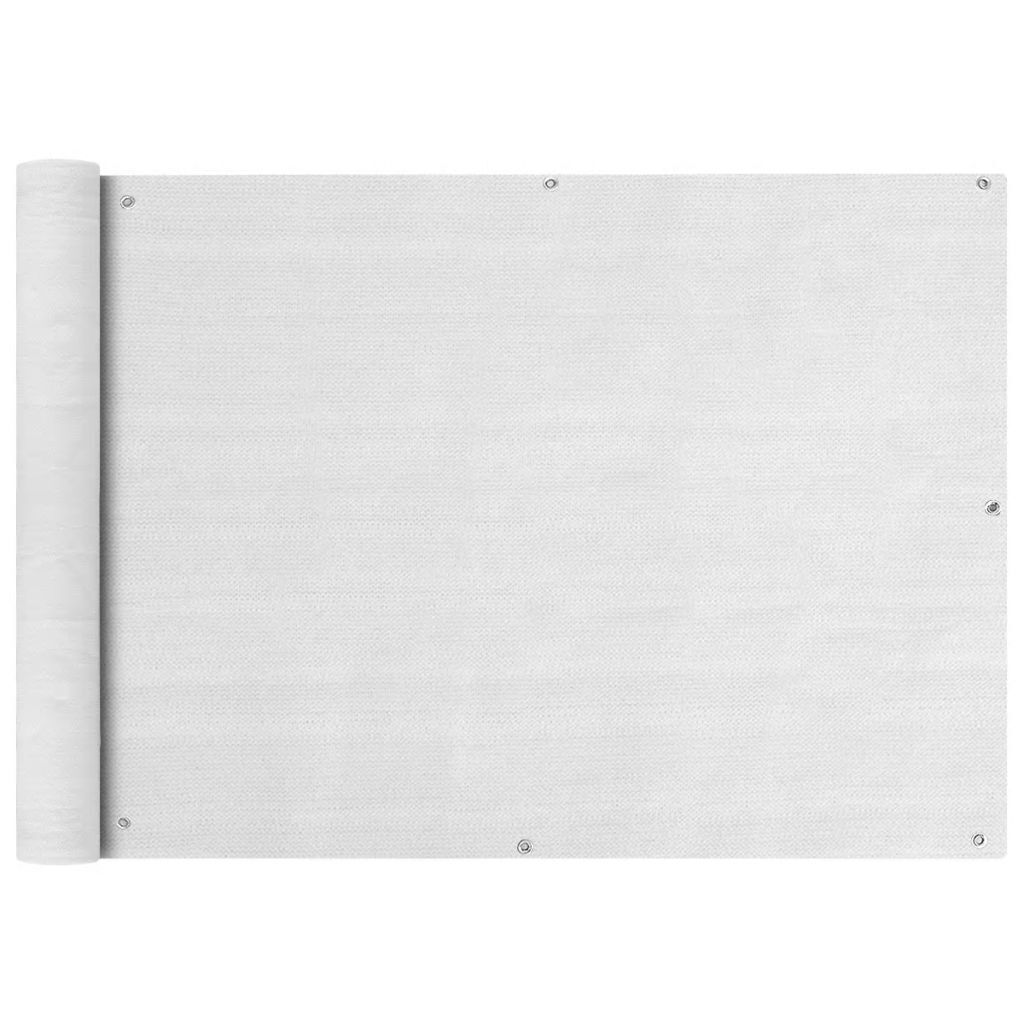 Balcony Screen HDPE – 75×600 cm, White