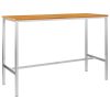 Bar Table 160x60x105 cm Solid Acacia Wood and Stainless Steel