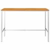 Bar Table 160x60x105 cm Solid Acacia Wood and Stainless Steel