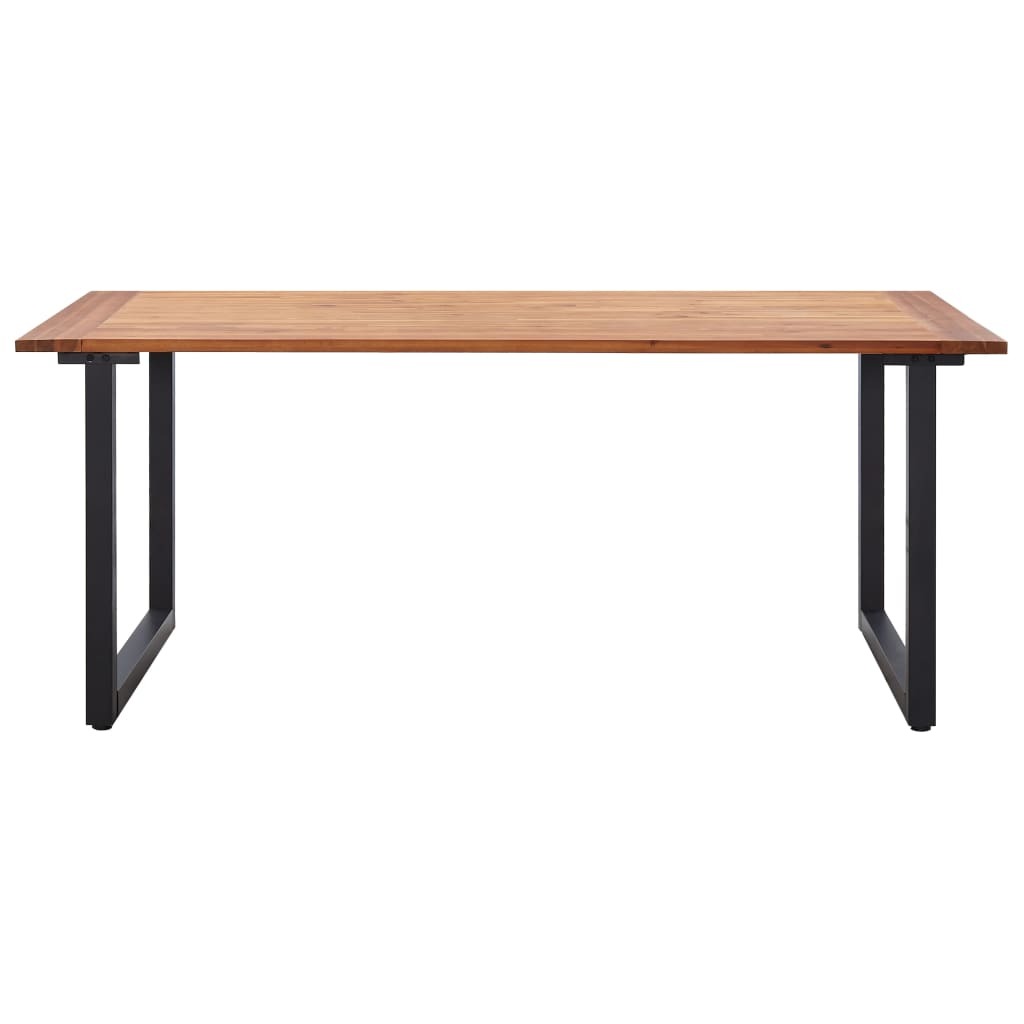 Garden Table with U-shaped Legs 180x90x75 cm Solid Acacia Wood