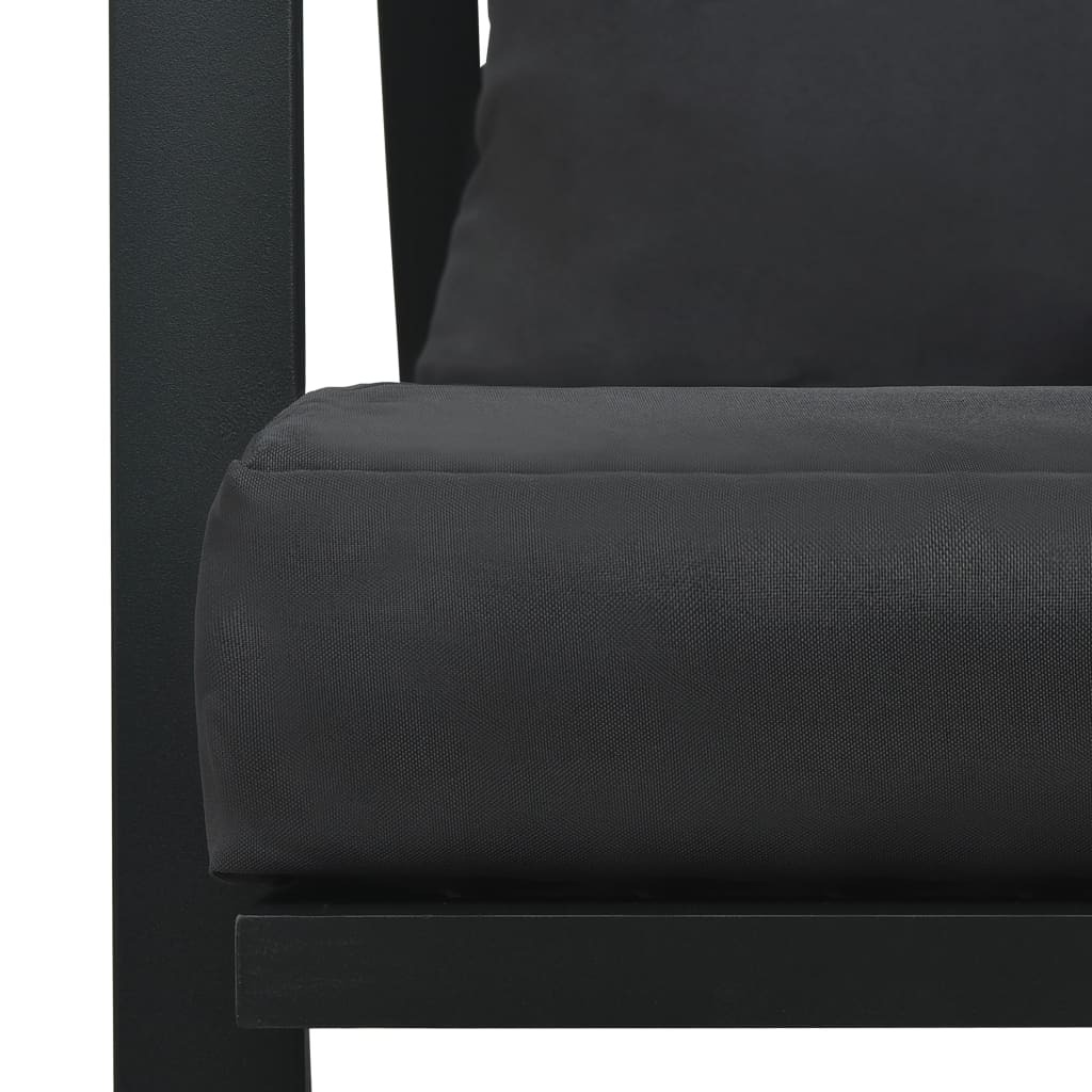 Garden 2-Seater Sofa with Cushions Dark Grey Aluminium