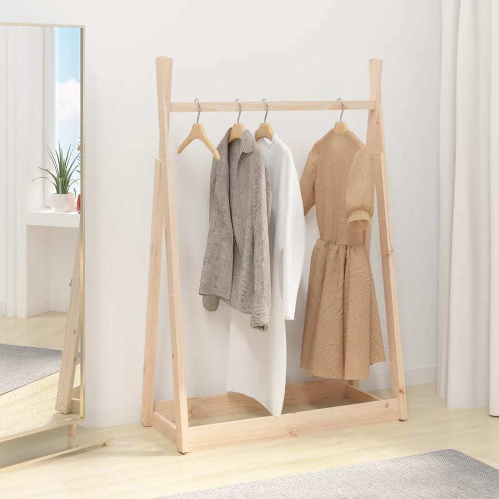 Clothes Rack 100x45x150 cm Solid Pine Wood
