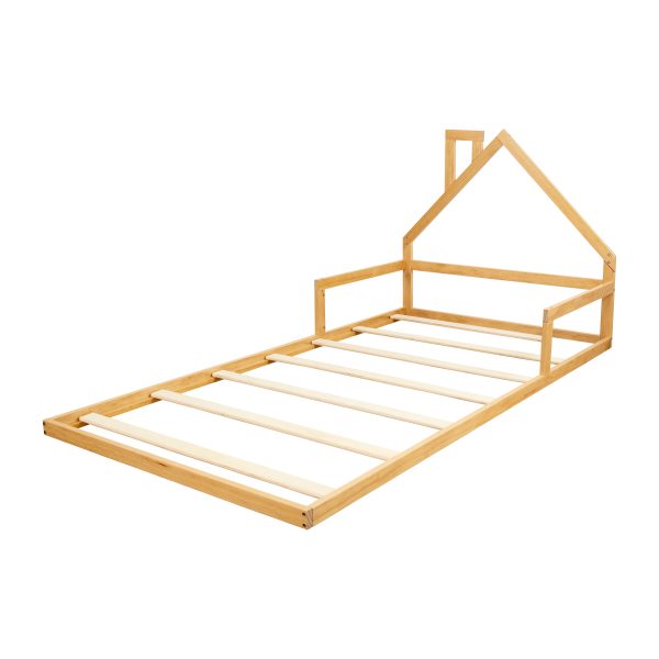 Montessori Wood Floor Bed House Frame for Kids and Toddlers