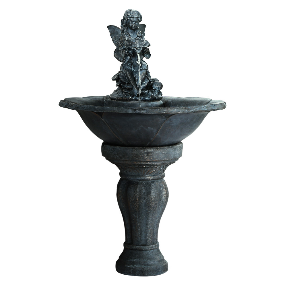 Solar Water Feature with LED Lights Angel 94cm