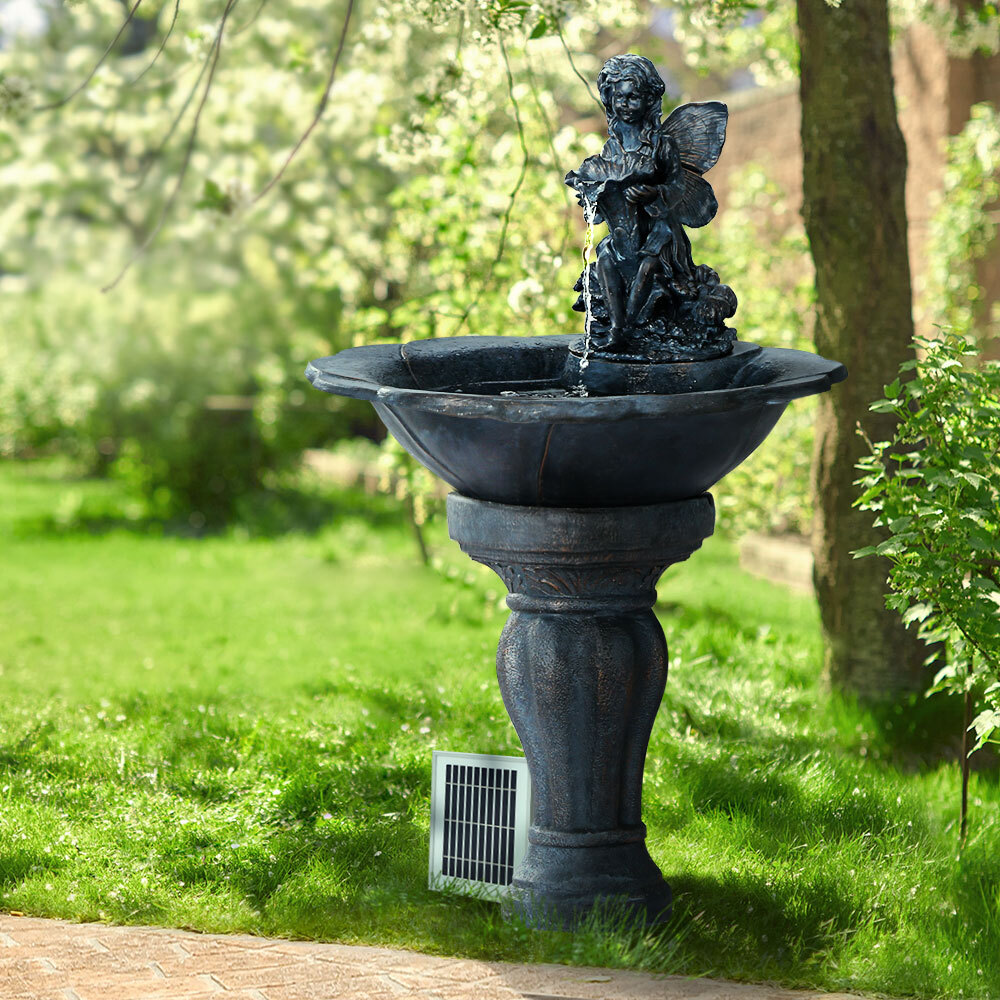 Solar Water Feature with LED Lights Angel 94cm