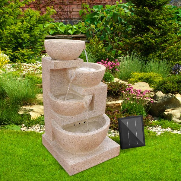4 Tier Solar Powered Water Fountain with Light