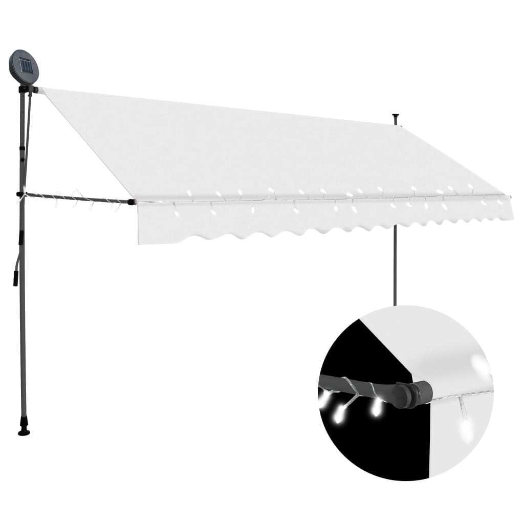 Manual Retractable Awning with LED – Anthracite, 400 cm