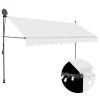 Manual Retractable Awning with LED – Cream, 200 cm