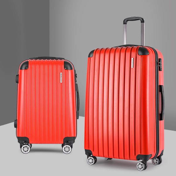 2pc Luggage Trolley Suitcase Sets Travel TSA Hard Case