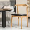 Dining Chair Replica Leather Upholstered Cafe Kitchen Chair Black