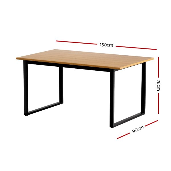 Dining Table 6 Seater Kitchen Cafe Rectangular Wooden Table 150CM