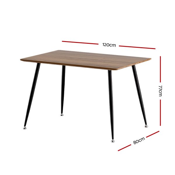 Dining Table 4 Seater Kitchen Cafe Wooden Table Rectangular 120CM
