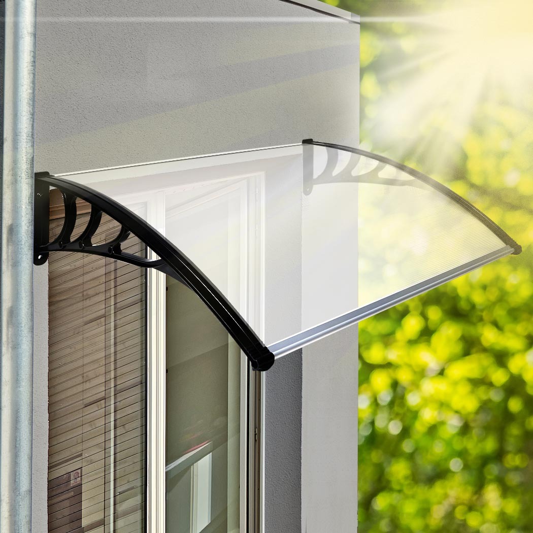 Window Door Awning Outdoor Canopy UV Patio Sun Shield Rain Cover DIY – 1 x 1.2 M, Transparent