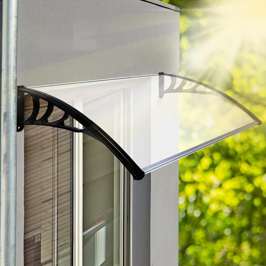 Window Door Awning Outdoor Canopy UV Patio Sun Shield Rain Cover DIY – 1 x 1.5 M, Transparent