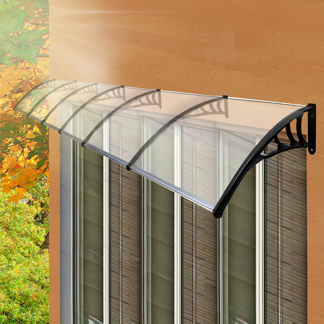 Window Door Awning Outdoor Canopy UV Patio Sun Shield Rain Cover DIY – 1 x 6 M, Transparent