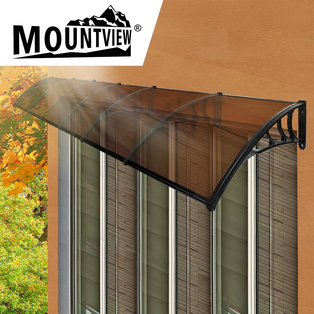Window Door Awning Outdoor Canopy UV Patio Sun Shield Rain Cover DIY – 1 x 6 M, Black