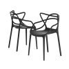 PP Outdoor Dining Chairs X4 Portable Stackable Chair Patio Furniture