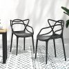 PP Outdoor Dining Chairs X4 Portable Stackable Chair Patio Furniture