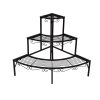 Outdoor Indoor Pot Plant Stand Garden Metal 3 Tier Planter Corner Shelf